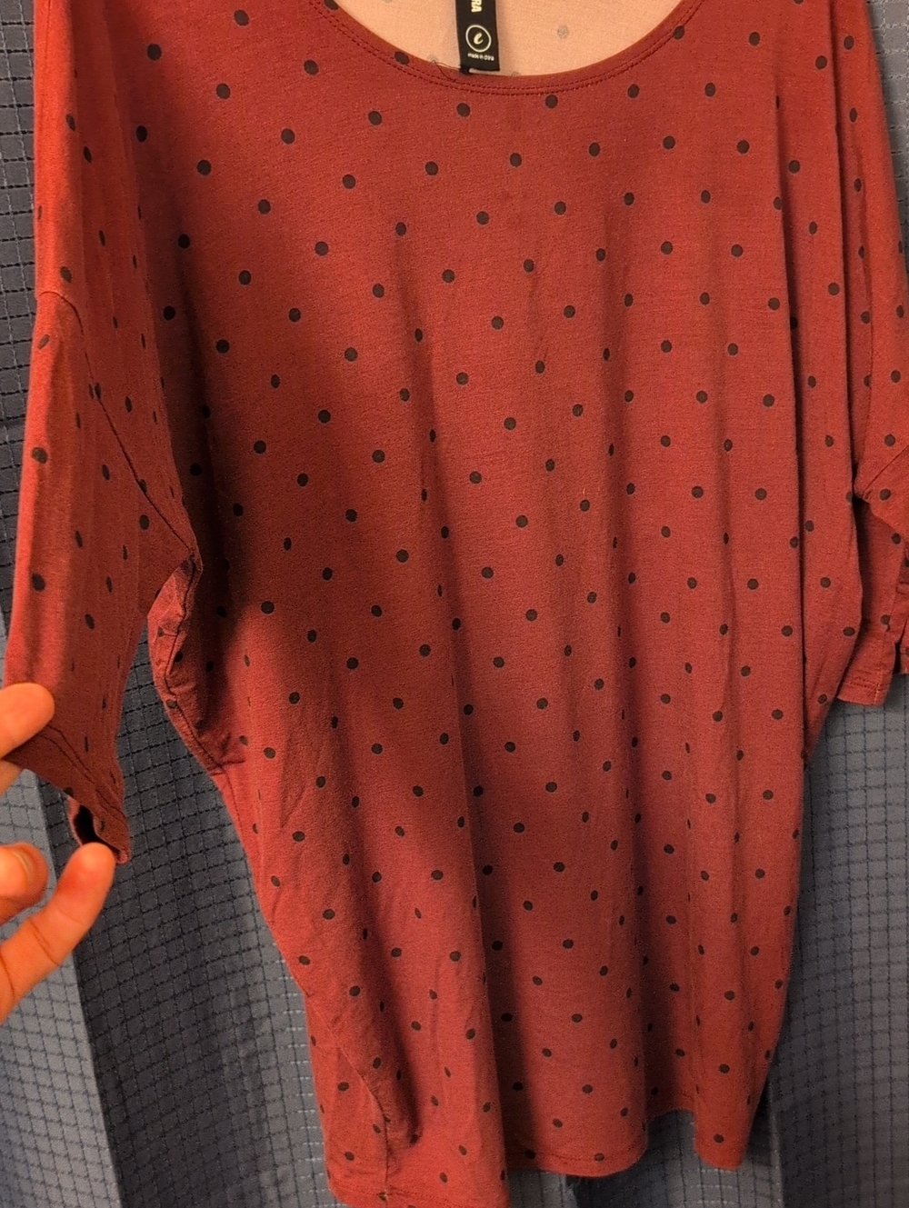 NWOT Agnes & Dora Polka Dot Scoop Neck Tunic L